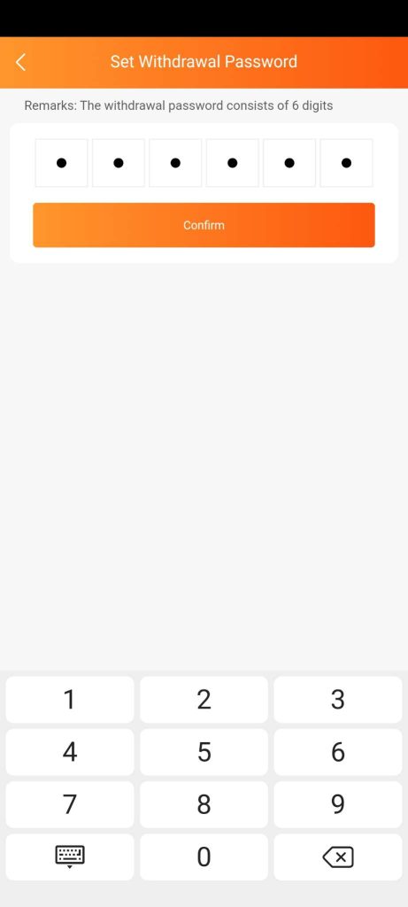 Withdrawal Password